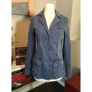 Theodore Beverly Hills Blue Distressed Snap Jacket